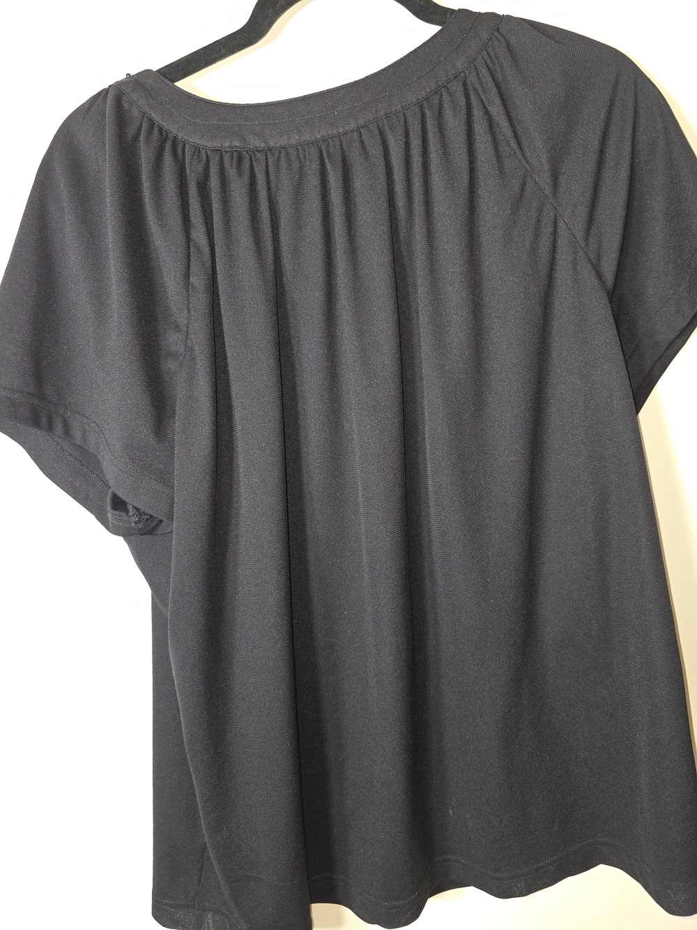 Sag Harbor Black Short Sleeve Embellished Scoop Neck Blouse - Picture 3 of 3